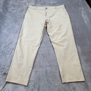 Lululemon Commission Mens Pants Size 36‎ Beige Casual Stretch Golf Commute